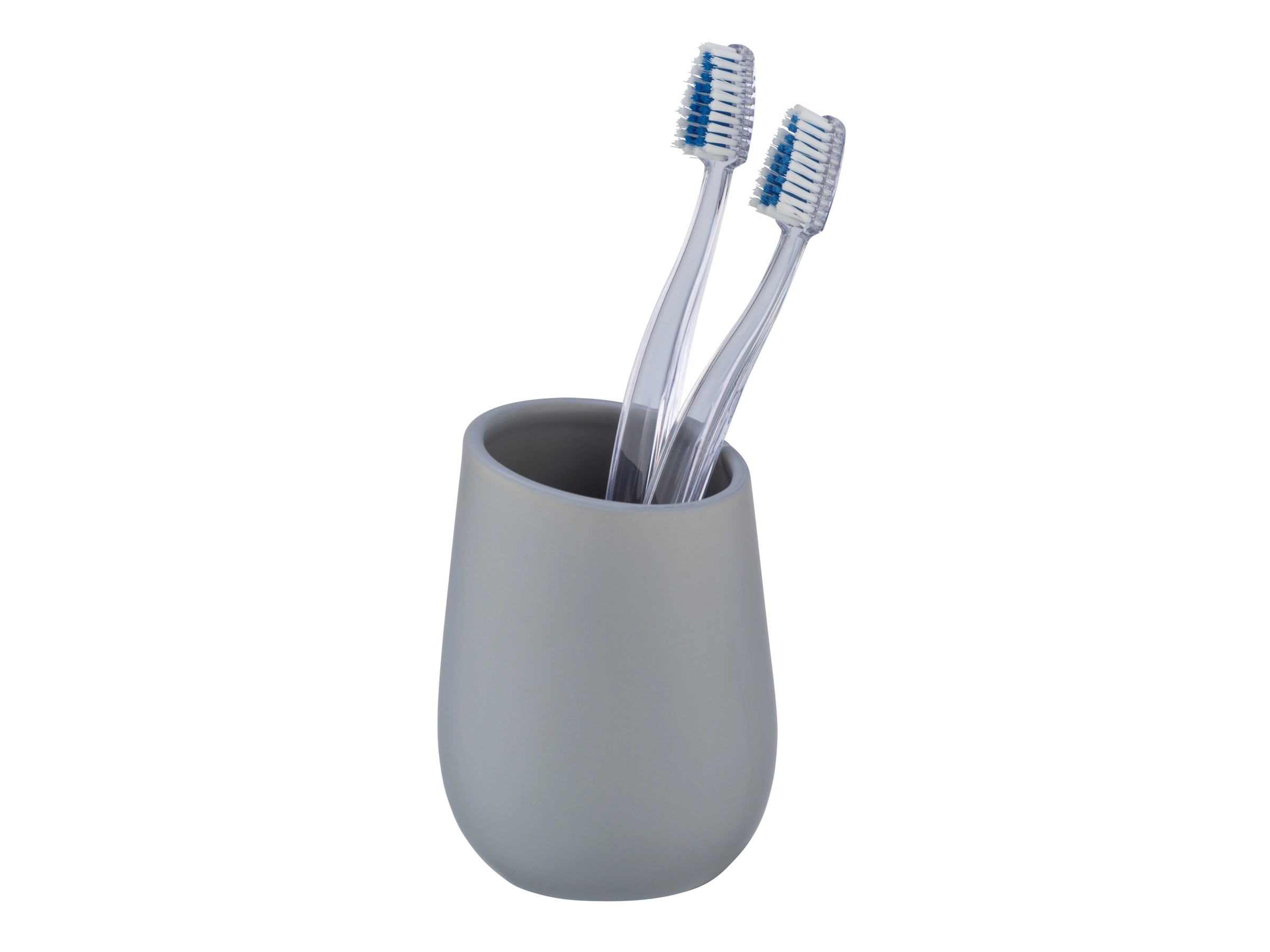 WENKO Zahnputzbecher Casella, Zahnbürstenhalter Aus ABS-Kunststoff, 6,8x11,8x6,8 Cm, Farbe Taupe