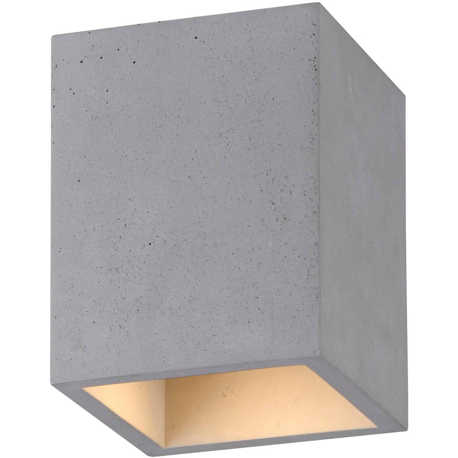 Eckige Paul Neuhaus Deckenleuchte Eton in Betonoptik, 11x14 cm.