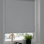 Anthrazitfarbenes Schöner Wohnen Tageslicht-Rollo Tizia, 80x210 cm, am Fenster montiert.