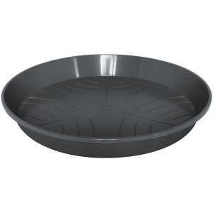 Anthrazitfarbener Geli Untersetzer Standard, Ø 40cm, aus Kunststoff für Pflanzen.