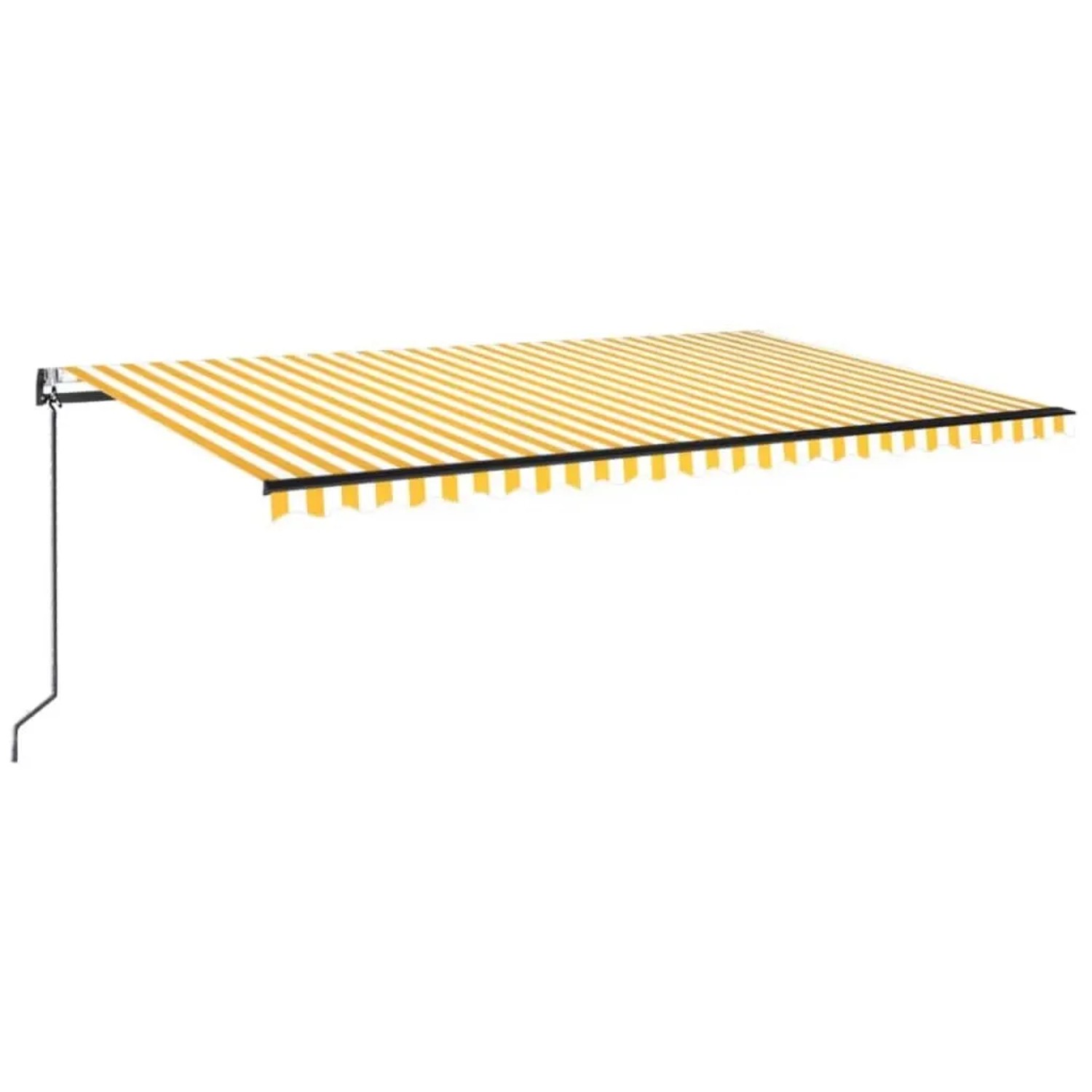 vidaXL Automatische Markise mit LED & Windsensor 500x350 cm Gelb/Weiß 3069233