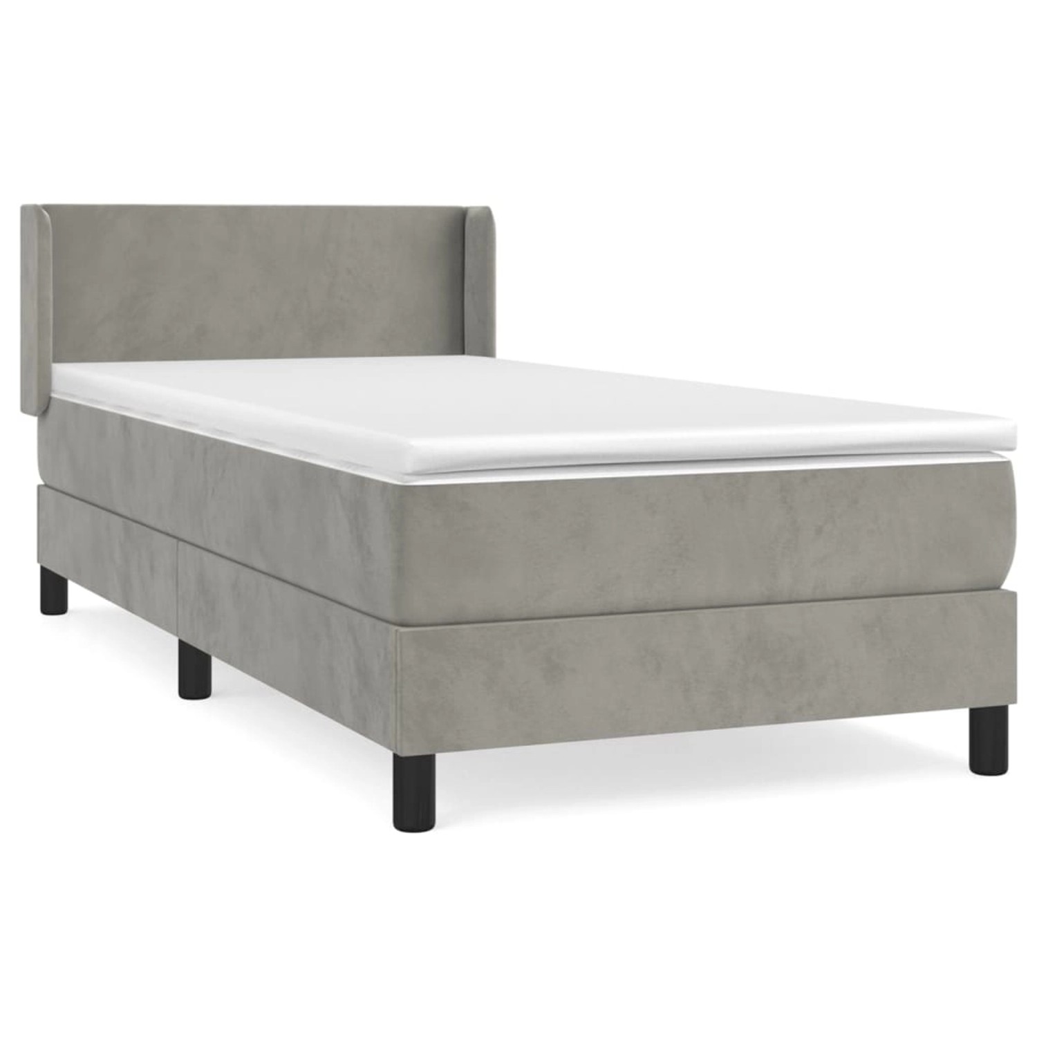 Thumbnail - vidaXL Boxspringbett mit Matratze Hellgrau 100x200 cm Samt1388356