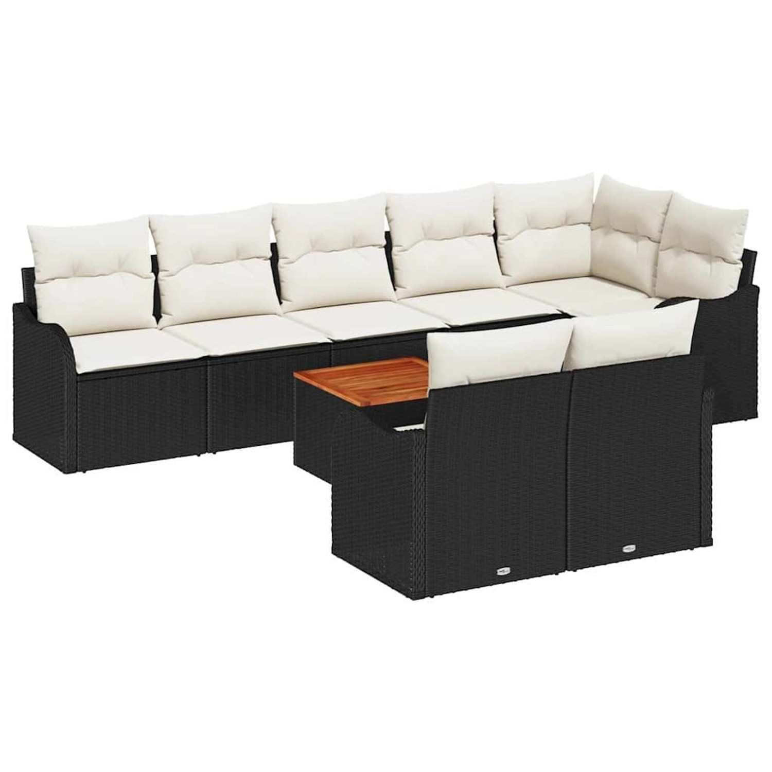 vidaXL Garten-Sofa-Set 9-Tlg Schwarz Poly Rattan 3347467 günstig online kaufen