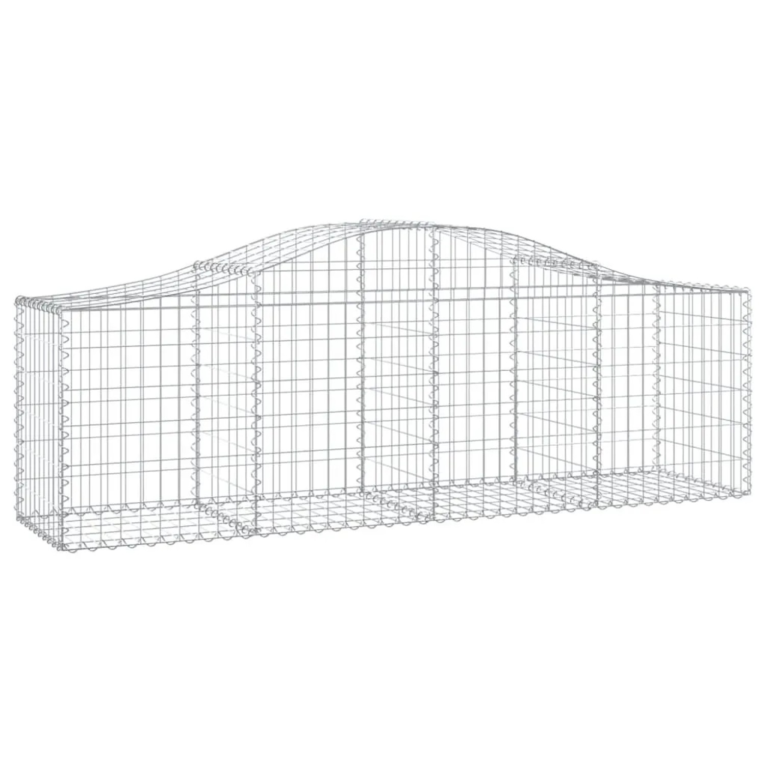 vidaXL Gabionen mit Hochbogen 10 Stk 200x50x60/80 cm Verzinktes Eisen 3145606