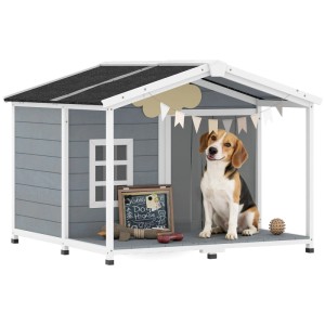 PawHut Hundehütte Tannenholz 103 x 107 x 83,5cm