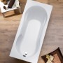Rechteckige Badewanne Viva, 170x75 cm, aus Sanitäracryl, in Weiß. Aufsicht.