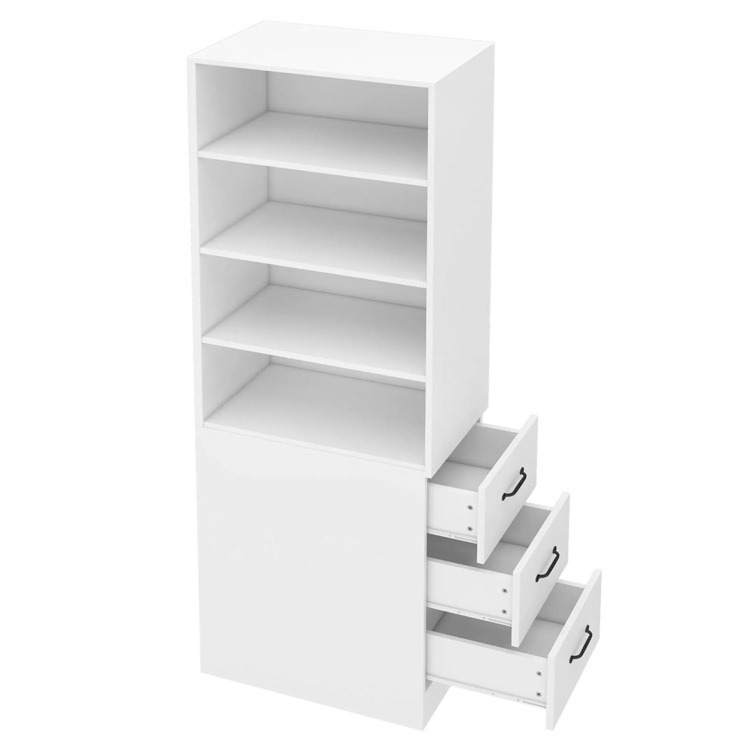 Merax Bücherregal 180cm Schmal Schubladen Verstellbar