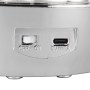 Detailansicht der Reality LED Tischleuchte Shelly: Schalter, USB-C Anschluss.