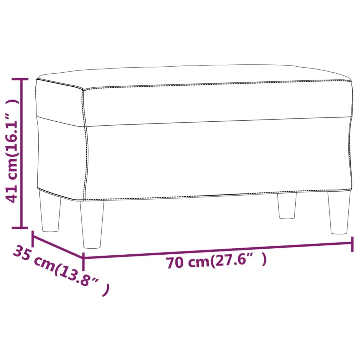 vidaXL Sitzbank Creme 70x35x41 cm Stoff 349369_7