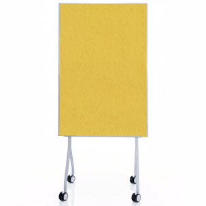 Floordirekt Mobile Moderationstafel GIANT Beidseitige Filztafel auf Rollen 80 x 120 cm Gelb