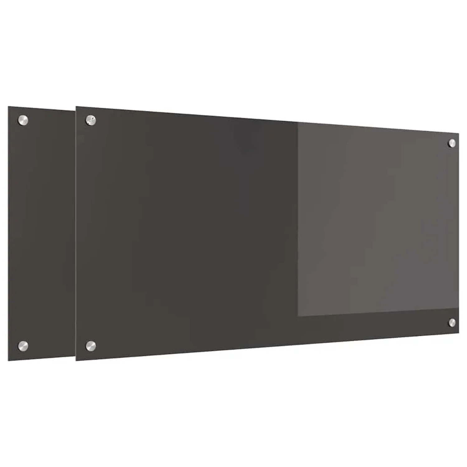 vidaXL Küchenrückwand 2 pcs Dunkelgrau 100 x 50 cm Gehärtetes Glas 3415468
