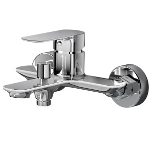 Emke Wannenarmatur Chrom mit Auslauf, Einhebelmischer für Badewannen.