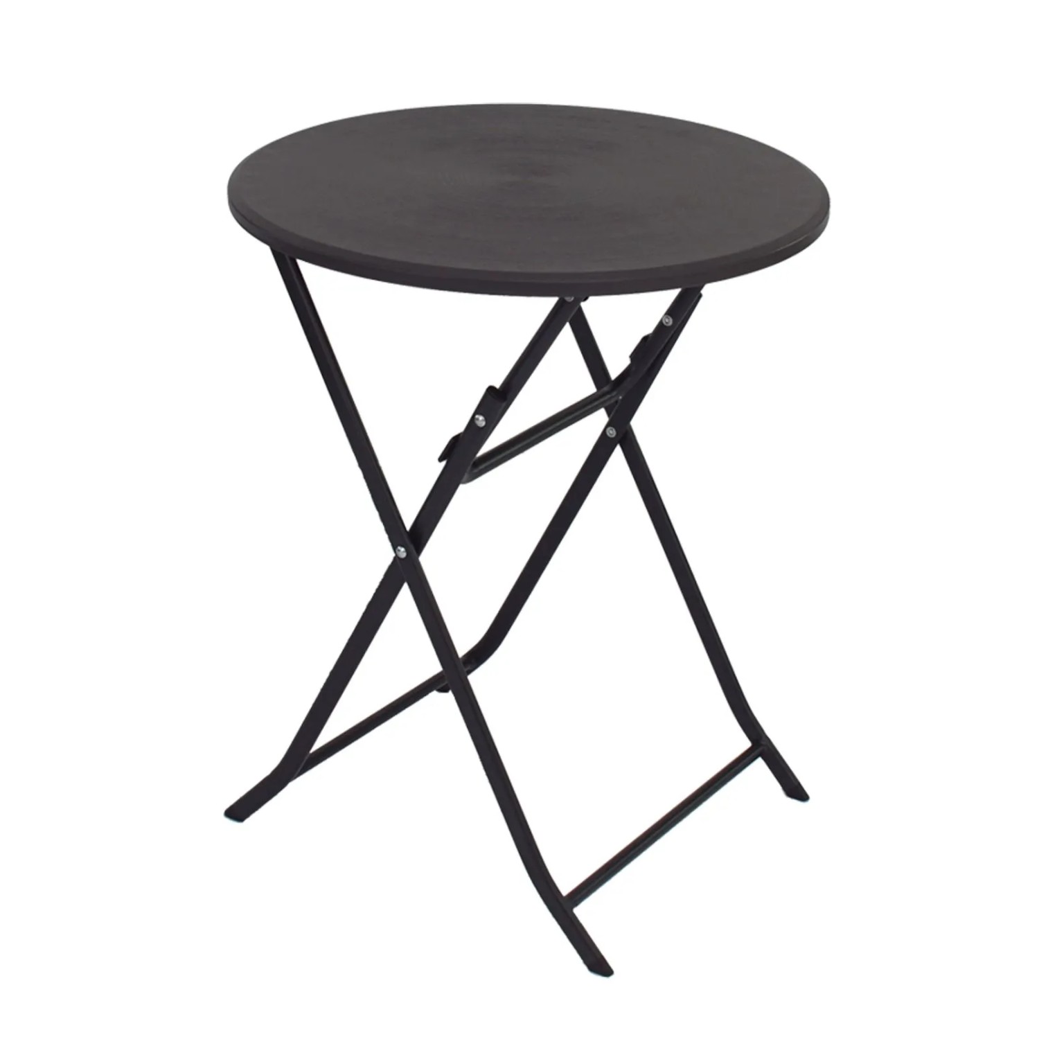 TRUTZHOLM Balkontisch Klapptisch Gartentisch Holzoptik Durchmesser 60cm Gra günstig online kaufen