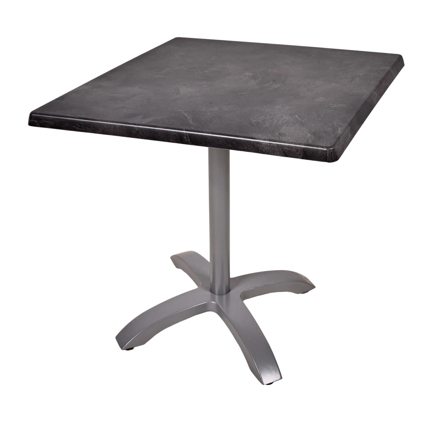 DELUKE Bistrotisch KATJA 80x80cm Quadratisch Schwarz Holz Cafétisch Bartisch Gartentisch Outdoor-Esstisch