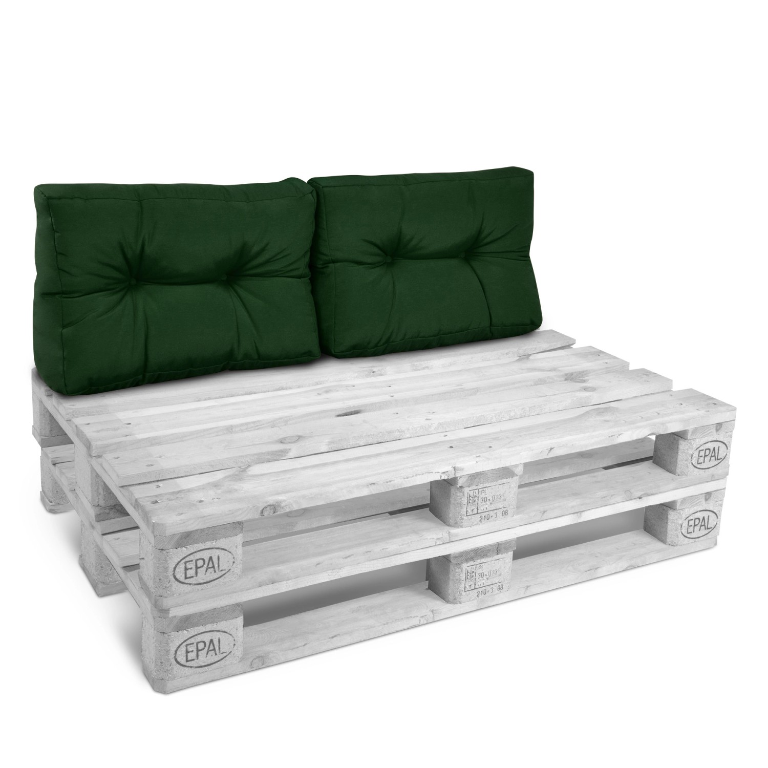 Beautissu ECO Style Palettenkissen Rücken 60x40x10cm Dunkelgrün 2tlg