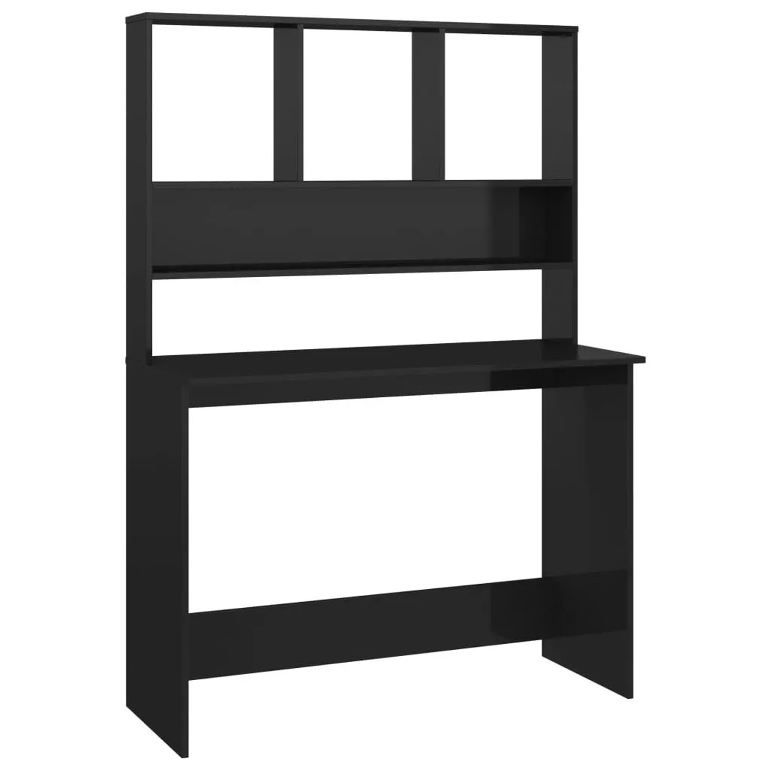 vidaXL Schreibtisch mit Regalen Hochglanz-Schwarz 110x45x157 cm 800394