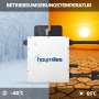 Hoymiles Wechselrichter für SUNNIVA Balkonkraftwerk, Betriebstemperatur -40°C bis 65°C.