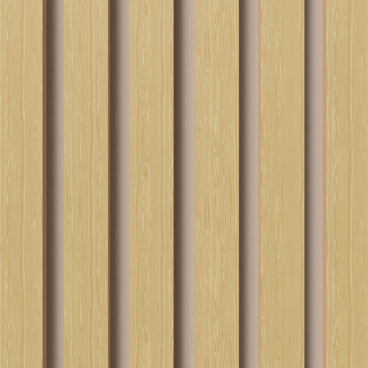 Akustikpaneel Muster Eiche: MDF-Leisten in Braun und Filz in Beige, 29,5x15cm.