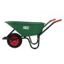 Grüne ECD Germany Gartenschubkarre mit 100L PP-Mulde und Luftrad.
