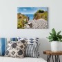 Bricoflor Leinwandbild: Weg zum Meer, Strand, blau-grün. Wandbild für Wohn- und Schlafzimmer.