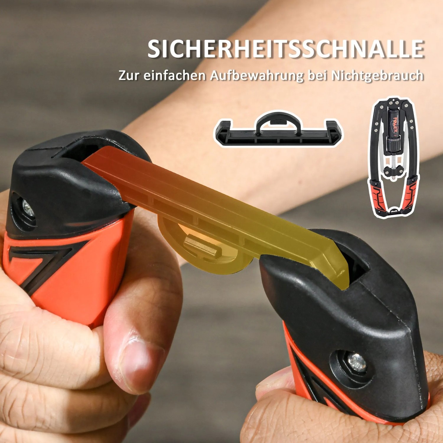 SPORTNOW Power Twister aus Gussstahl/Kunststoff, schwarz-rot, mit Sicherheitsschnalle zur Aufbewahrung.