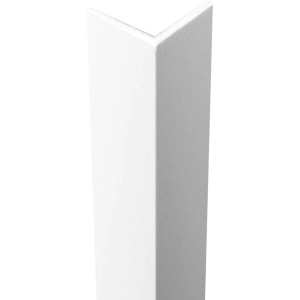 Weißes, ungleichschenkliges Arcansas Winkelprofil aus PVC, 15x1000 mm.
