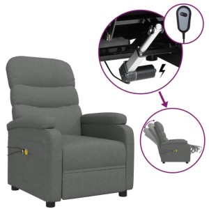 vidaXL Massagesessel Elektrisch Dunkelgrau Stoff 3073695