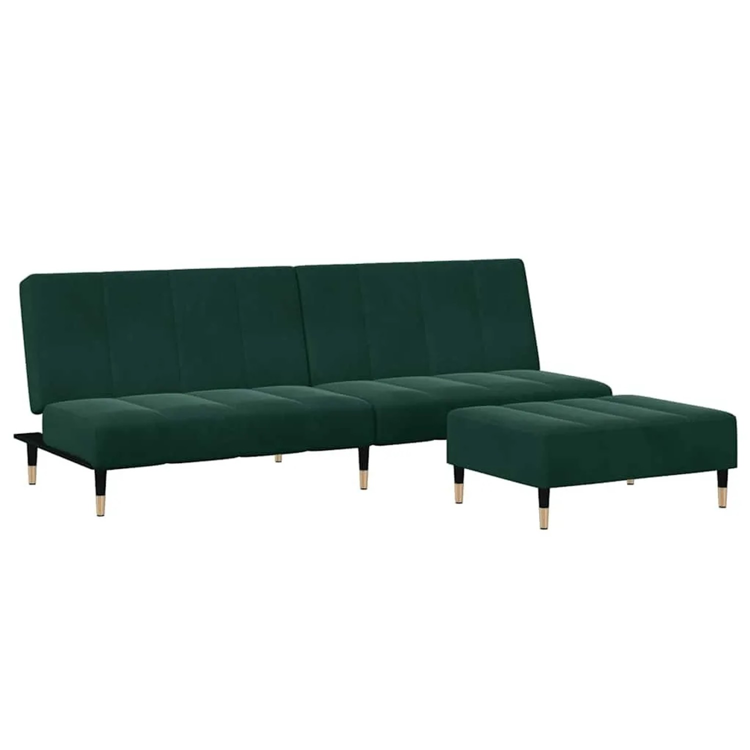 vidaXL Schlafsofa 2-Sitzer mit Fußhocker Dunkelgrün Samt 3258147 günstig online kaufen