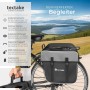 Schwarze Tectake Fahrradtasche Georg für Gepäckträger, 34x17x30 cm, mit Reflektoren.