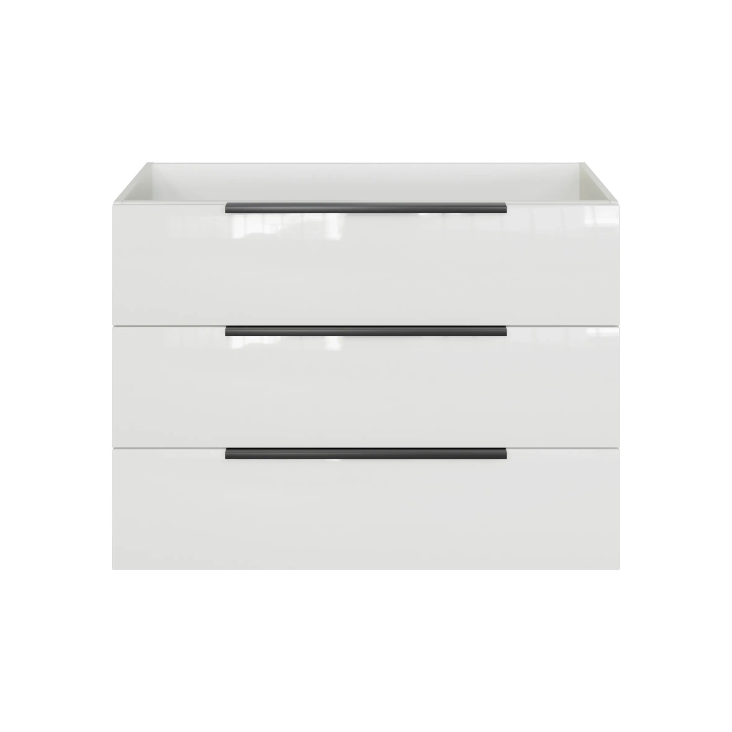Pelipal Waschbeckenunterschrank Quantum 07, schneeweiß glänzend, 100 cm breit mit 3 Auszügen.