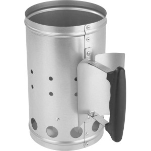 Landmann Anzündkamin aus Edelstahl mit schwarzem Kunststoffgriff, Grillutensil für schnelles Anzünden.