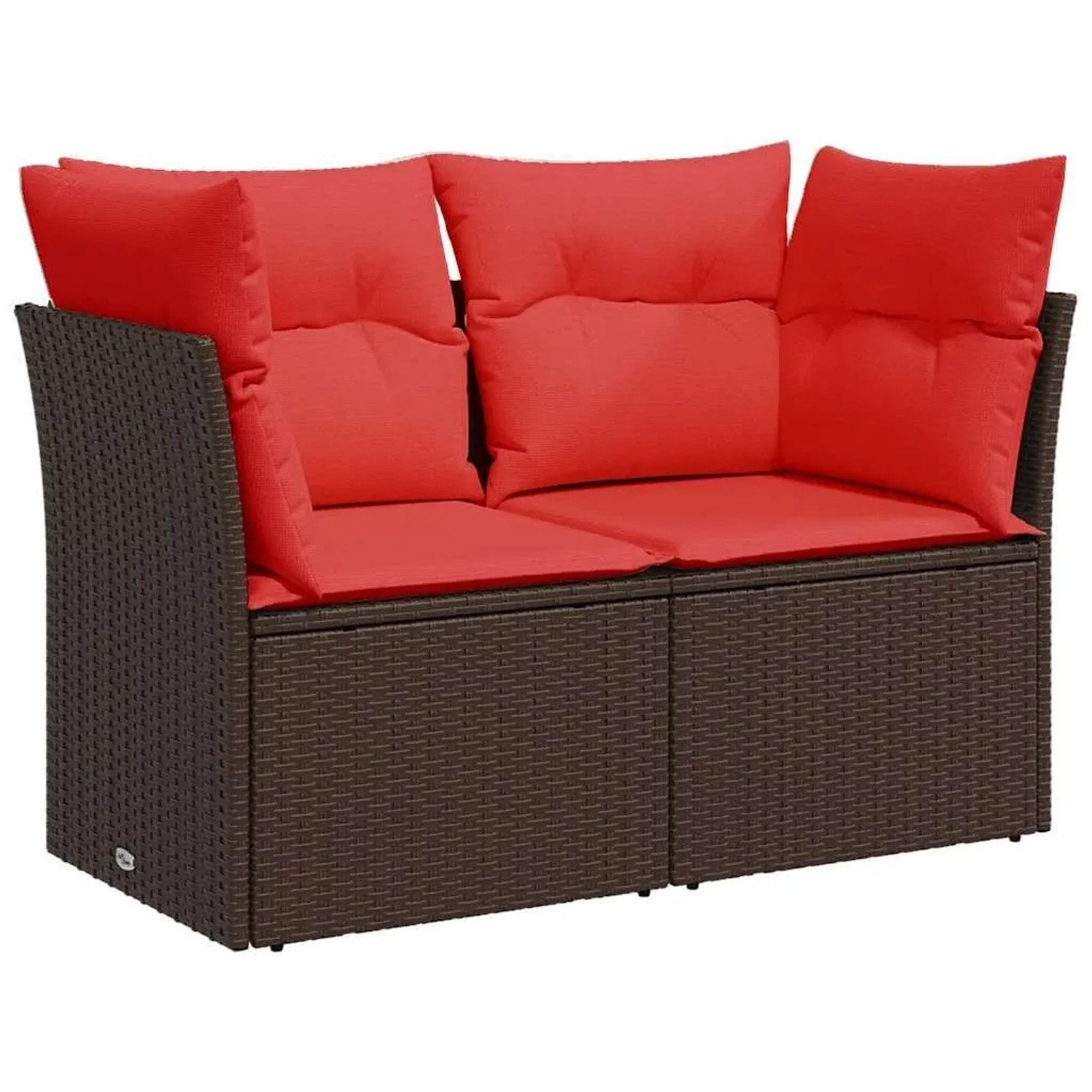 vidaXL Gartensofa mit Kissen 2-Sitzer Braun Poly Rattan 366240 günstig online kaufen