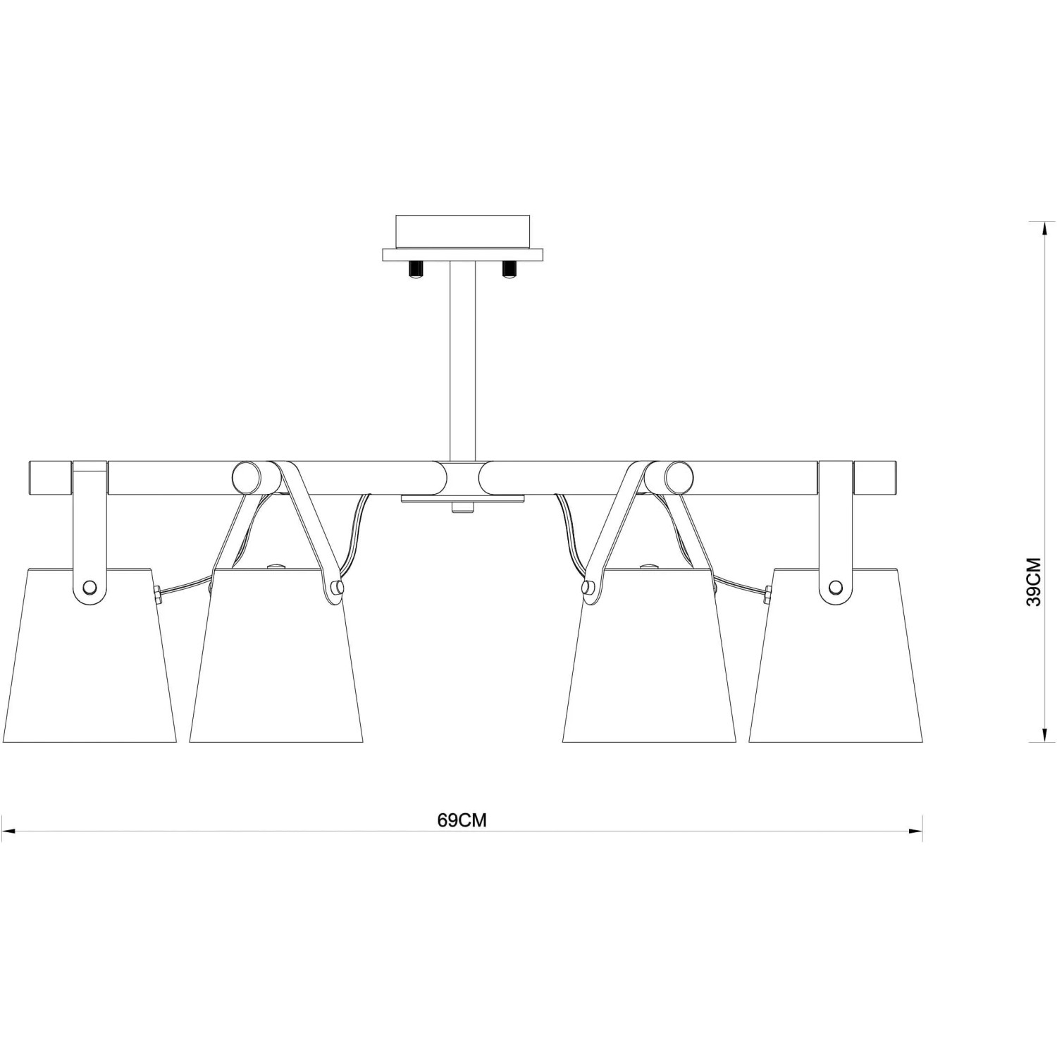 ARTE LAMP LED Deckenleuchte THOMAS für Wohnzimmer, skandinavisches Design, Maße 69x39cm.
