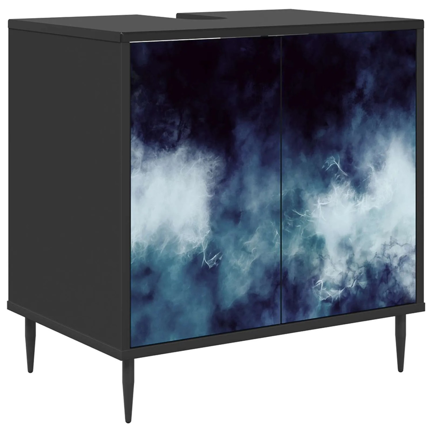 vidaXL Badezimmerschrank RAALTE Schwarz Eichen-Optik 60 x 40 x 61 cm 8007412