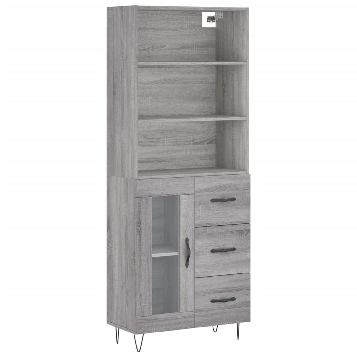 vidaXL Highboard Grau Sonoma 69,5x34x180 cm Holzwerkstoff 3189507 günstig online kaufen
