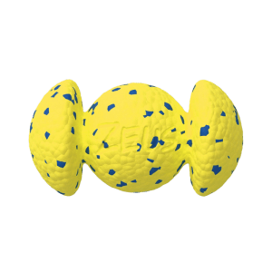 Zeus Hundespielzeug Nitro Grip Ball, gelb-blauer Ball mit Gewicht, 12,4 cm, für Wasserspiele.