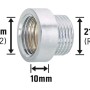 Verchromte Hahnverlängerung aus Messing, 18,6 mm x 21 mm, 10 mm Verlängerung für Gewindefittings.