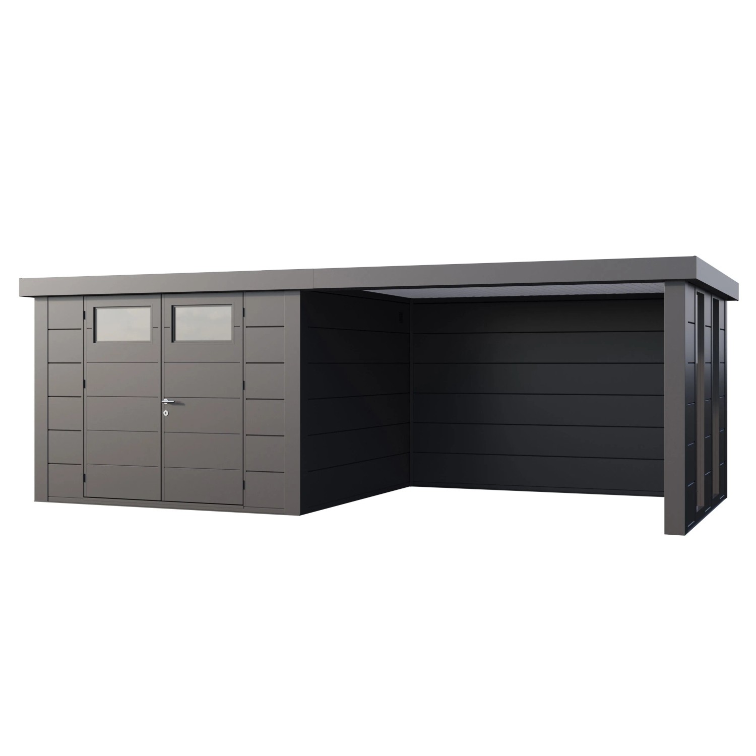 Gerätehaus Classico 3030 Lounge L Rechts mit Fenster 642 x 238 cm Anthrazit günstig online kaufen