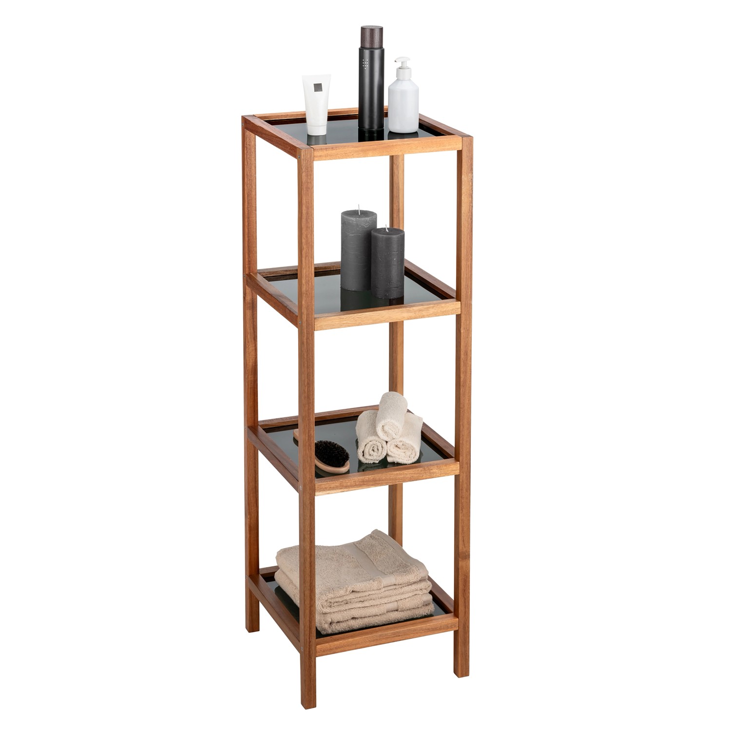 Wenko Bad- und Wohnregal Fondi 4 Etagen 36 cm x 112 cm x 36 cm Akazie günstig online kaufen