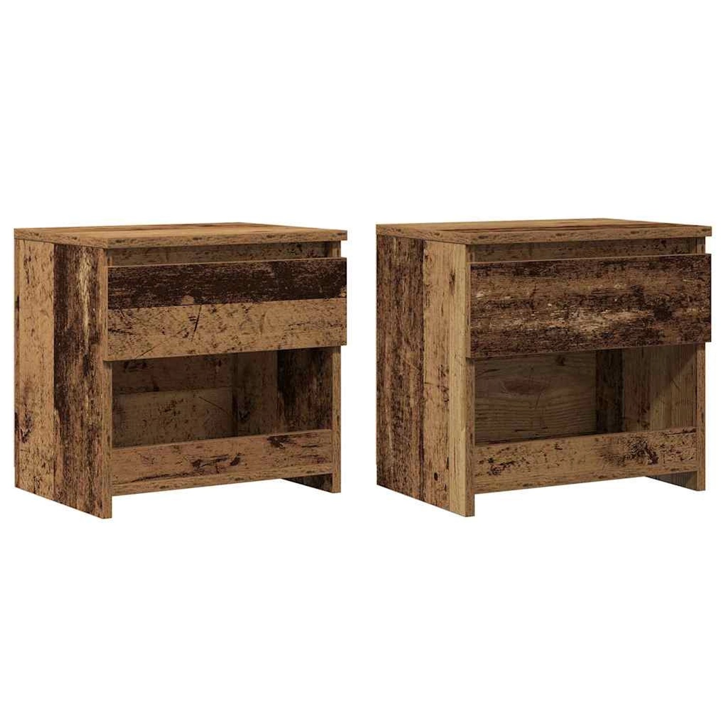vidaXL Nachttische 2 Stück Altholz 40x30x39 cm Holzwerkstoff 856407