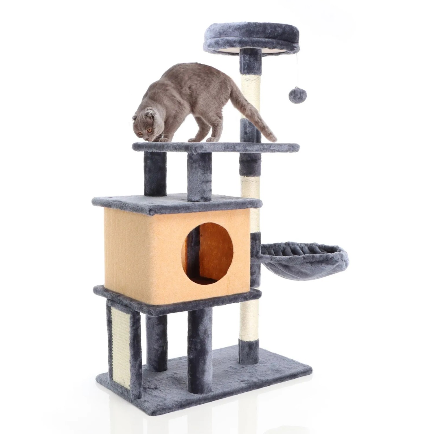Fudajo Kratzbaum Dunkelgrau 112Cm Katzenkratzbaum Katzenbaum Katzenmöbel Katze