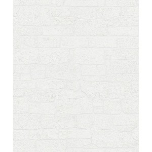 Weiße Erismann Vliestapete mit Stein-Imitation für eine moderne Wandgestaltung.