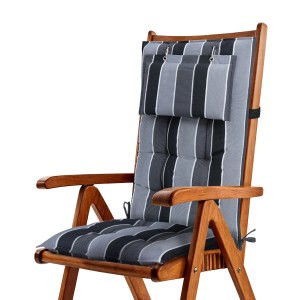 Beautissu Sun-HL Hochlehner 119x50x8cm Anthrazit-Gestreift