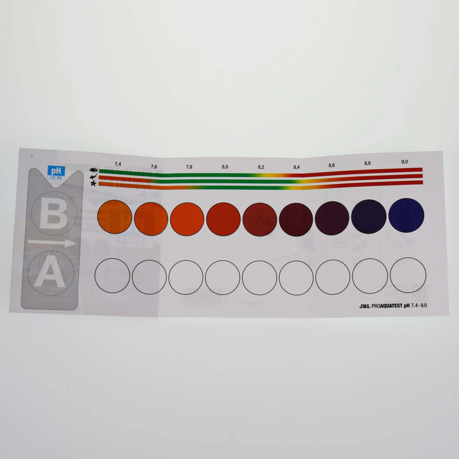 JBL ProAquaTest pH 7.4-9.0 Farbskala zur Bestimmung des pH-Werts im Aquarium.