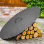 Schwarzer CookKing Deckel für Feuerschalen (Ø 80,5 cm) aus Stahl, passend für Grillutensilien.