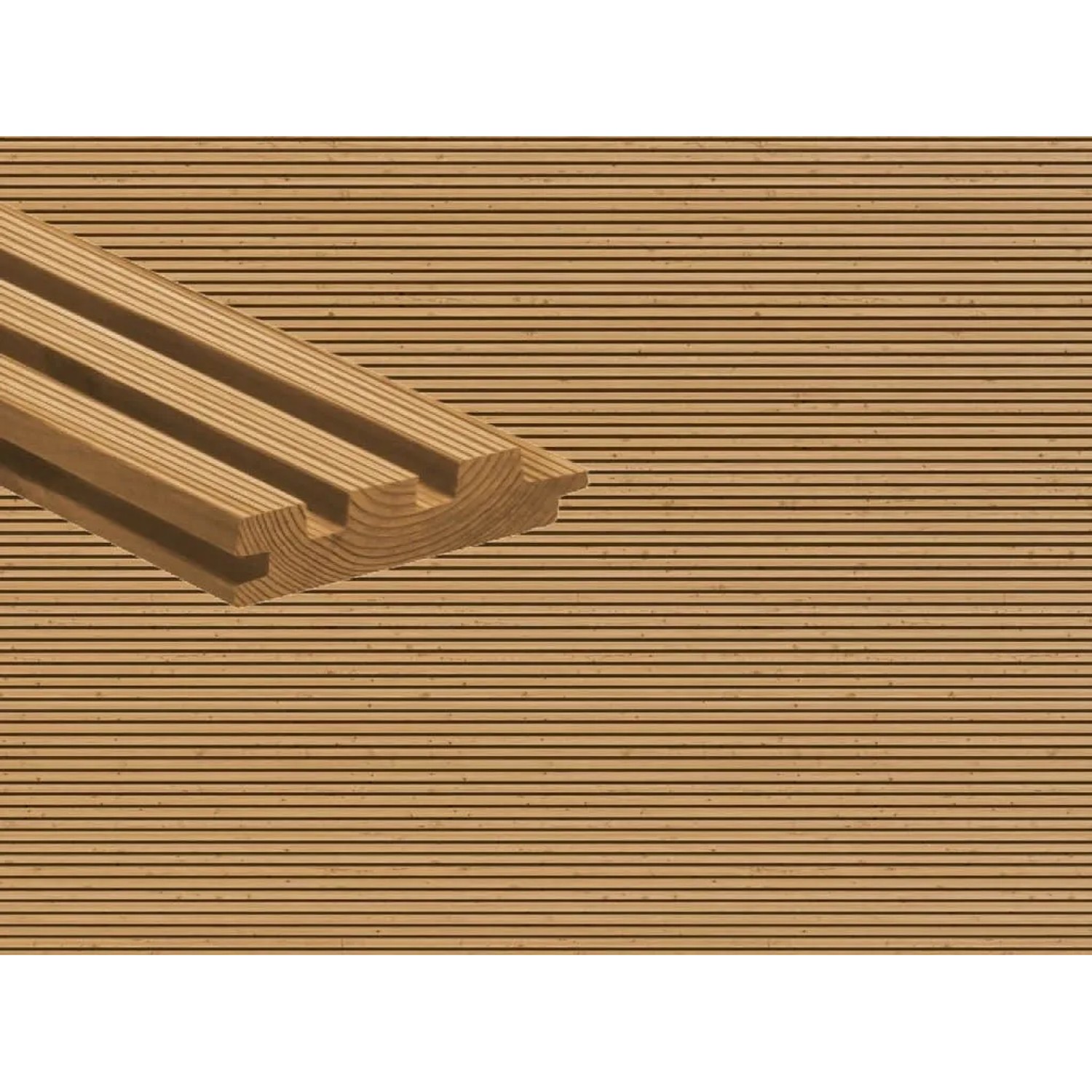 Woodtex Fassadenverkleidung Thermokiefer Hellbraun Lackiert Vaiva-Profil