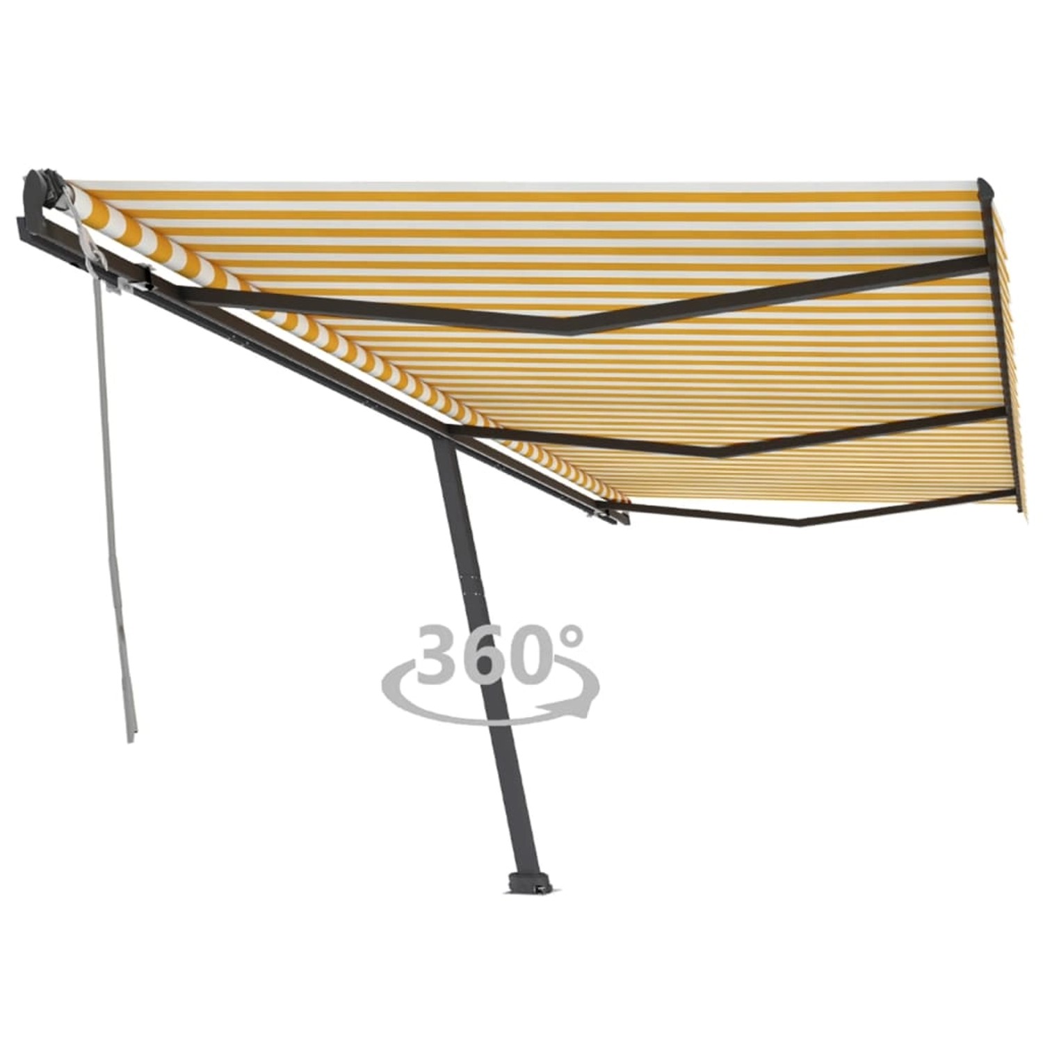 furnicato Standmarkise Manuell Einziehbar 600x350 cm Gelb/Weiß günstig online kaufen