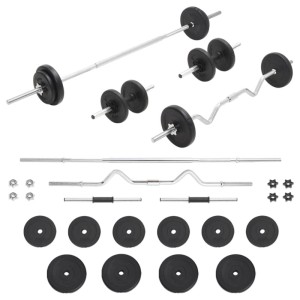 vidaXL Langhantel und Kurzhantel-Set 30 kg 93589