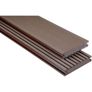 Kovalex WPC Terrassendiele, Vollprofil, gebürstet, braun. Meterware.