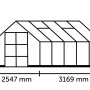 Skizze Halls Gewächshaus Icon 8 Schwarz, Maße: 261,9x254,7x316,9 cm, für Pflanzenzucht.